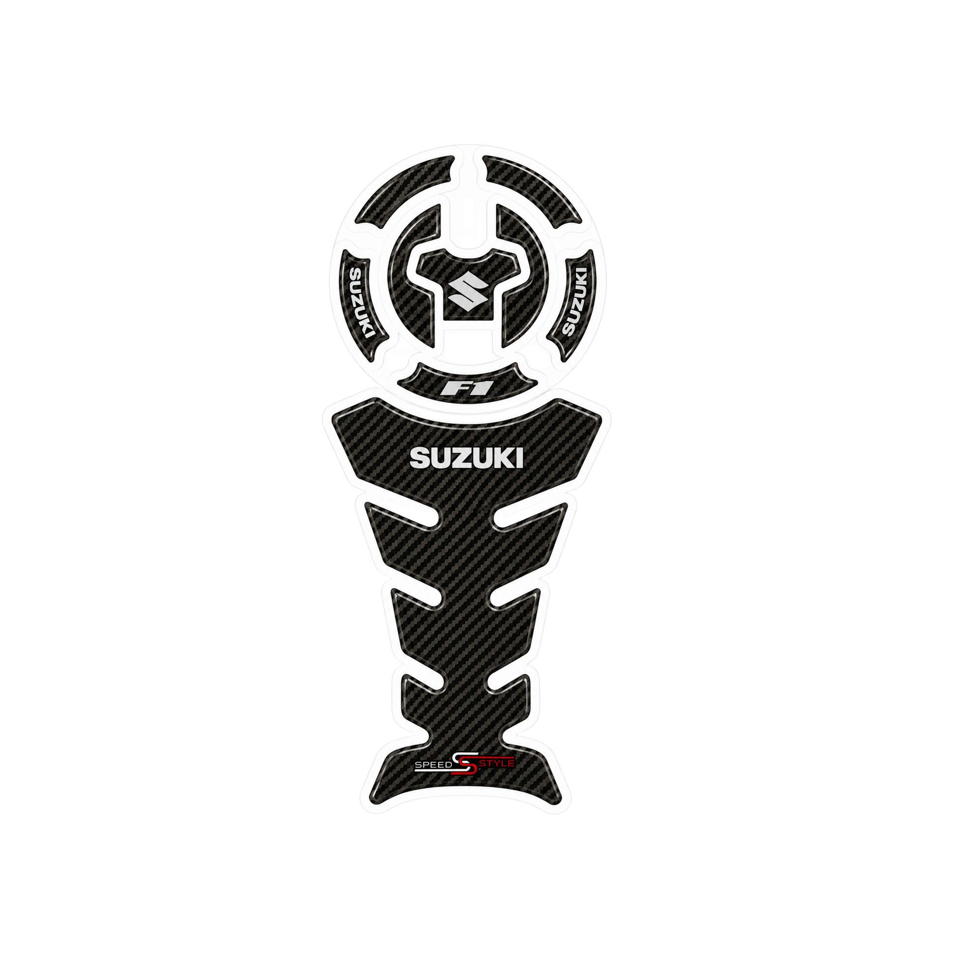 Suzuki FI Carbon Black Tank Pad Sticker Ambush Vinyl Sticker | Moto Sticker BD