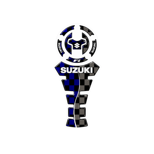 Suzuki FI Checkered Blue Tank Pad Sticker Ambush Vinyl Sticker | Moto Sticker BD