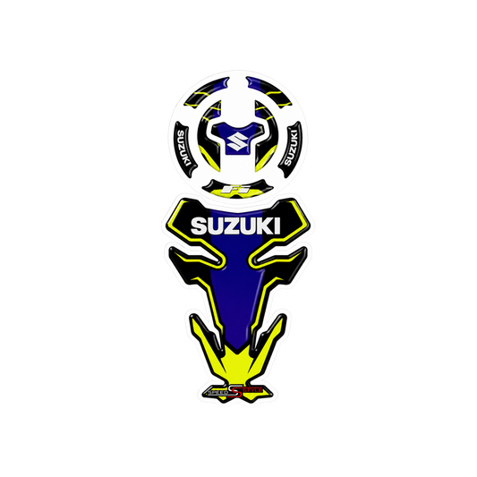 Suzuki FI Neon Blue Racing Tank Pad Sticker Ambush Vinyl Sticker | Moto Sticker BD