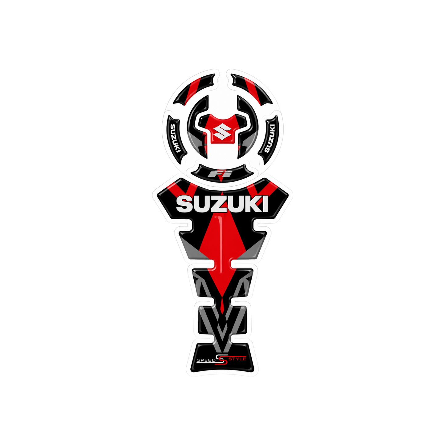 Suzuki FI Red Arrow Tank Pad Sticker Ambush Vinyl Sticker | Moto Sticker BD