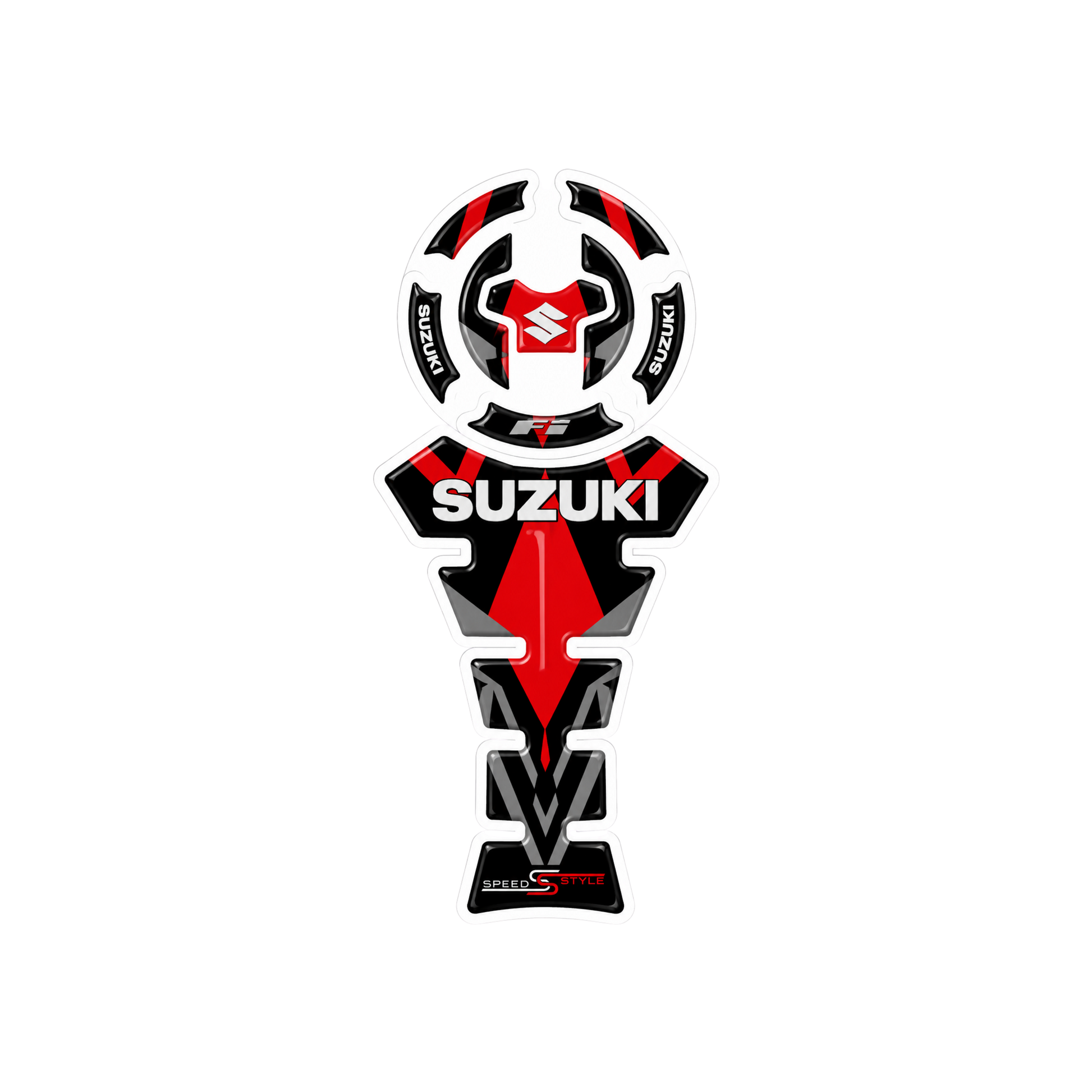 Suzuki FI Red Arrow Tank Pad Sticker Ambush Vinyl Sticker | Moto Sticker BD