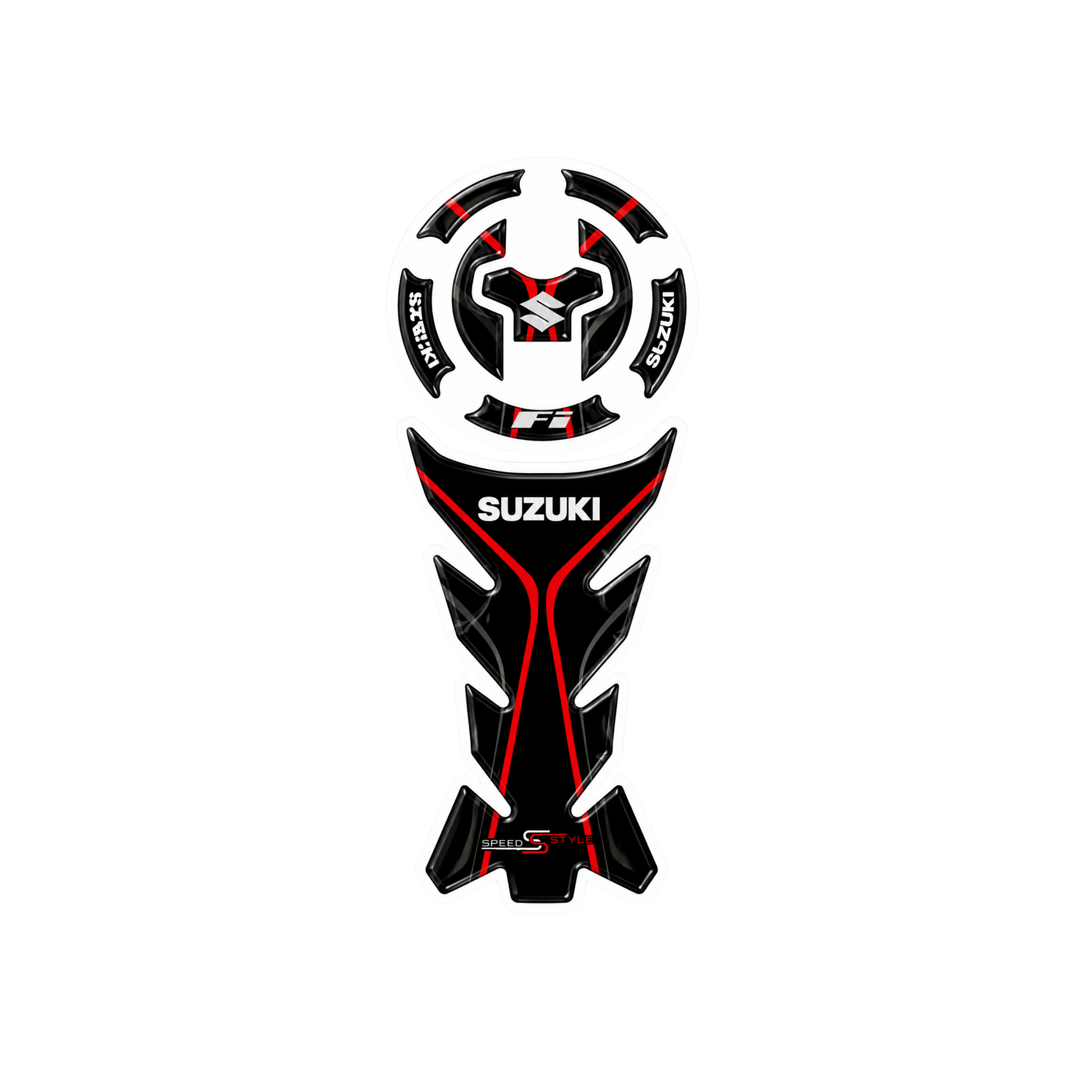 Suzuki FI Red Racing Tank Pad Sticker Ambush Vinyl Sticker | Moto Sticker BD