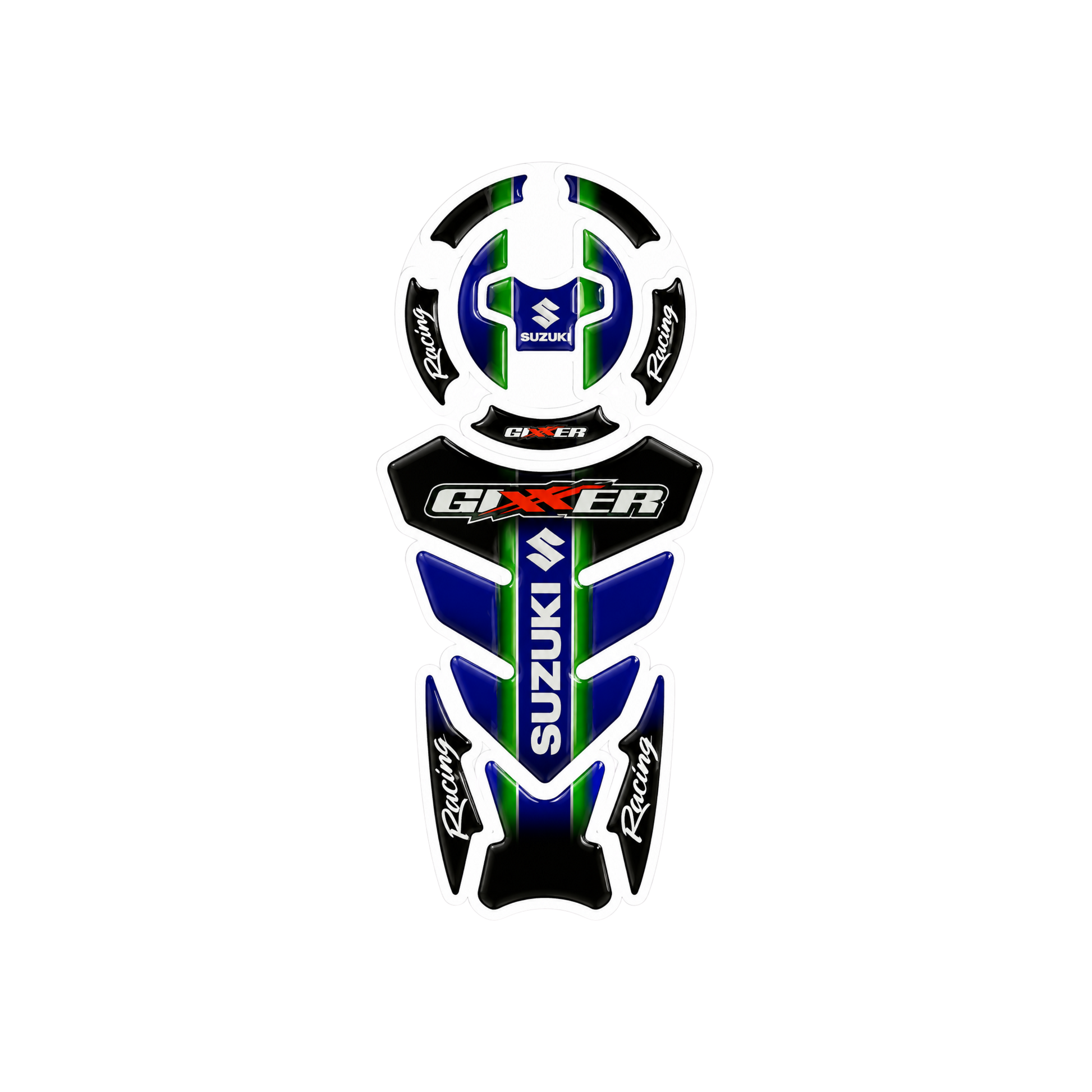 Suzuki Gixxer Racing Blue Tank Pad Sticker Ambush Vinyl Sticker | Moto Sticker BD