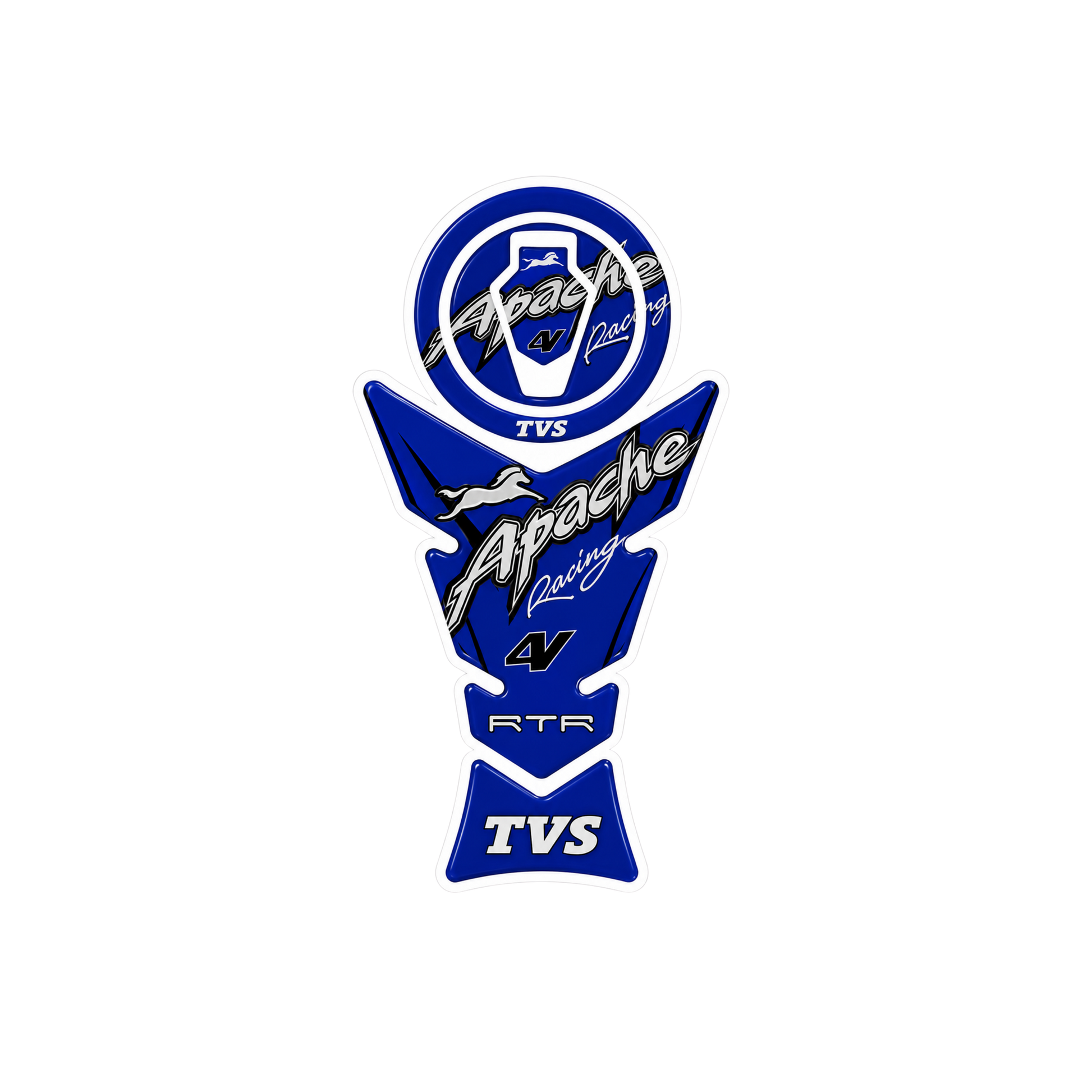 TVS Apache 4V Blue Racing Ambush Vinyl Sticker | Moto Sticker BD