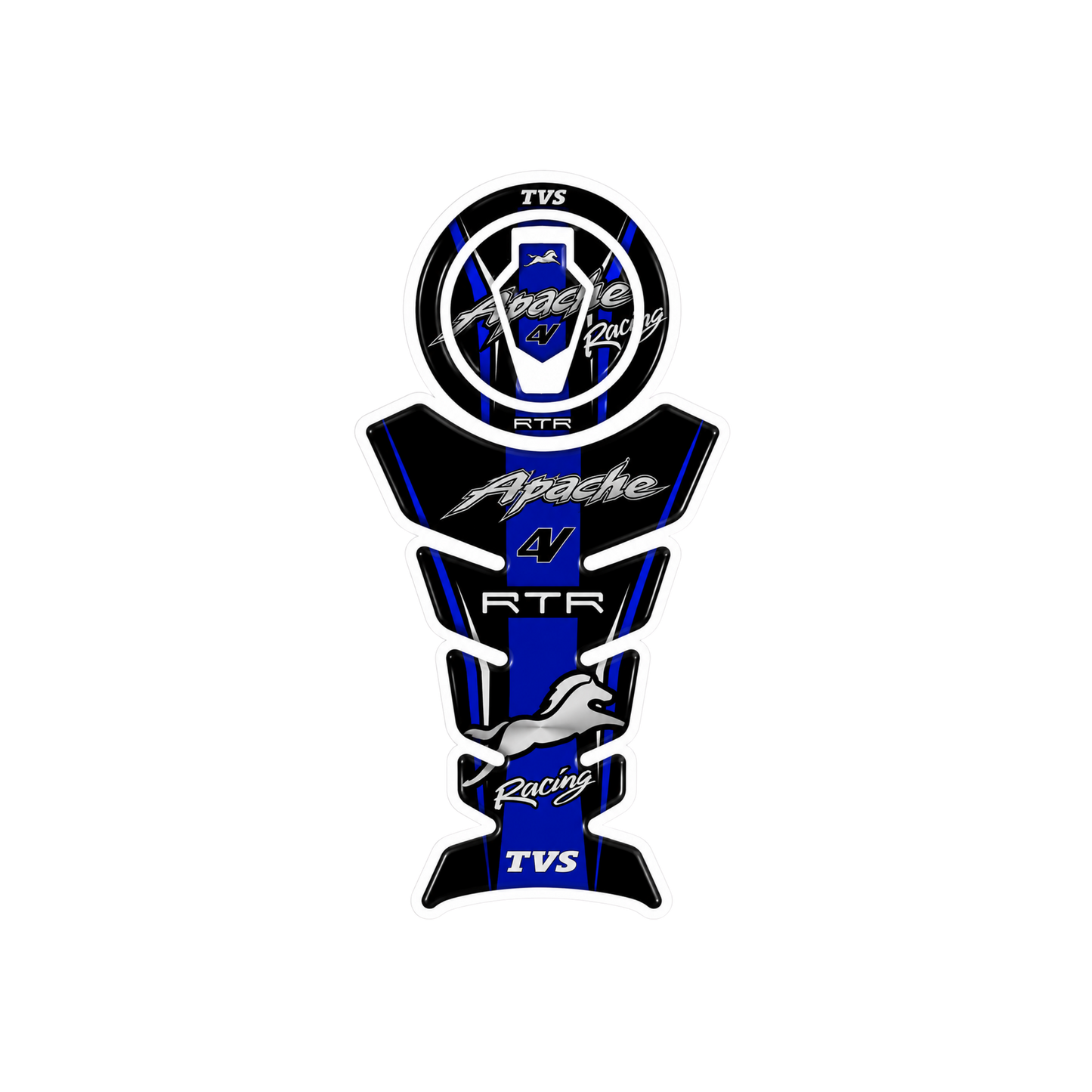TVS Apache RTR Blue Racing Stripe Ambush Vinyl Sticker | Moto Sticker BD