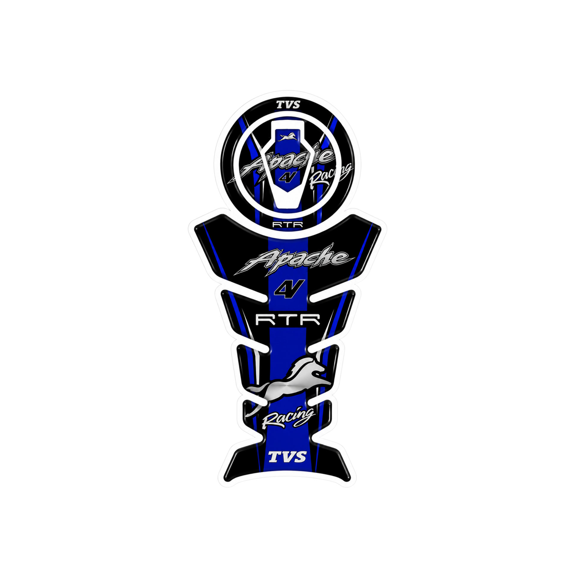 TVS Apache RTR Blue Racing Stripe Ambush Vinyl Sticker | Moto Sticker BD