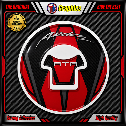 TVS Apache RTR Red Edition 3D Tank Pad Ambush Vinyl Sticker | Moto Sticker BD