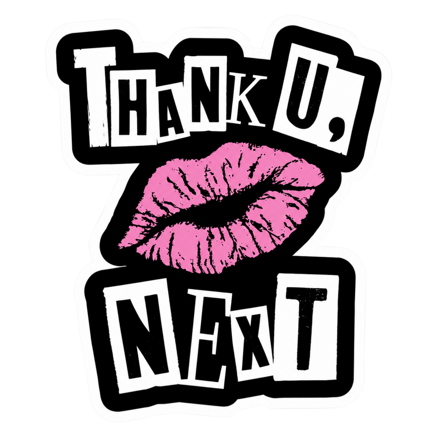Thank U Next Lips Lady Biker Vinyl Sticker | Moto Sticker BD