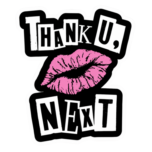 Thank U Next Lips Lady Biker Vinyl Sticker | Moto Sticker BD