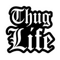 Thug Life Gothic Text Vinyl Sticker | Moto Sticker BD