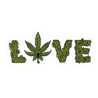 Weed Love Typography Vinyl Sticker | Moto Sticker BD