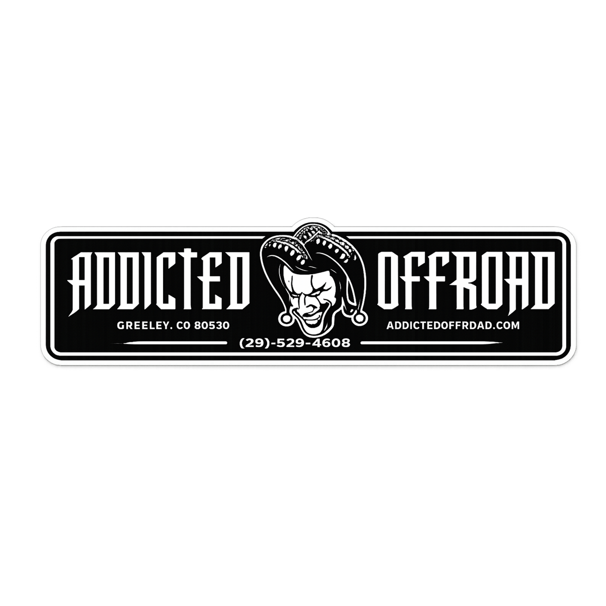 Addicted Offroad Jester Graphic Car Bumper Vinyl Sticker | Moto Sticker BD | Moto Sticker BD