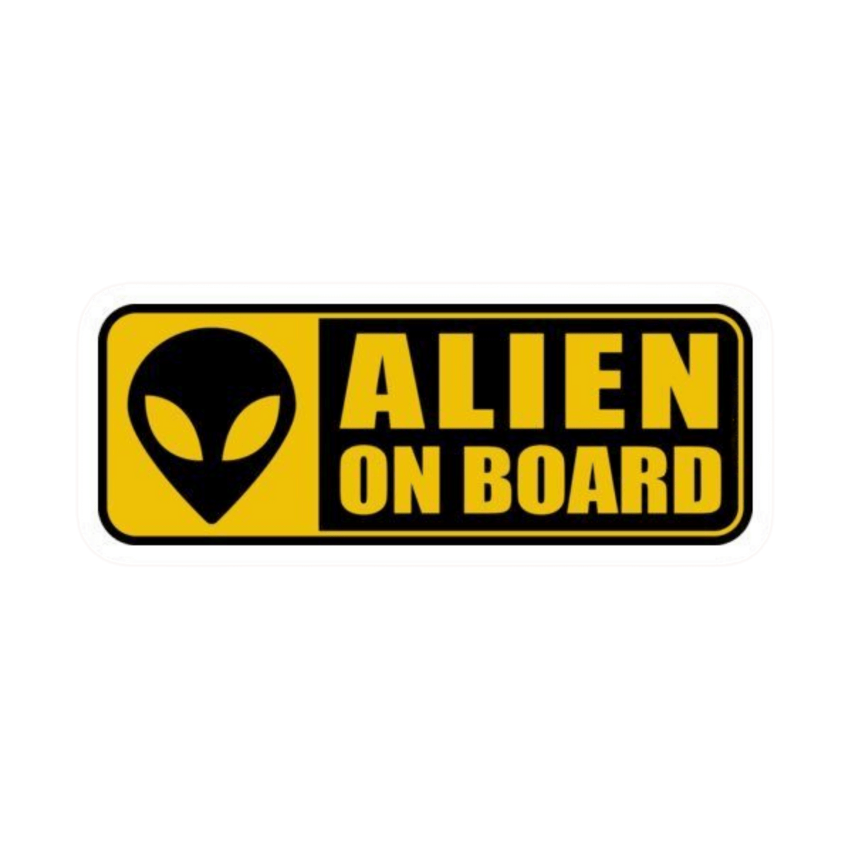 Alien On Board Yellow Warning Car Bumper Vinyl Sticker | Moto Sticker BD | Moto Sticker BD