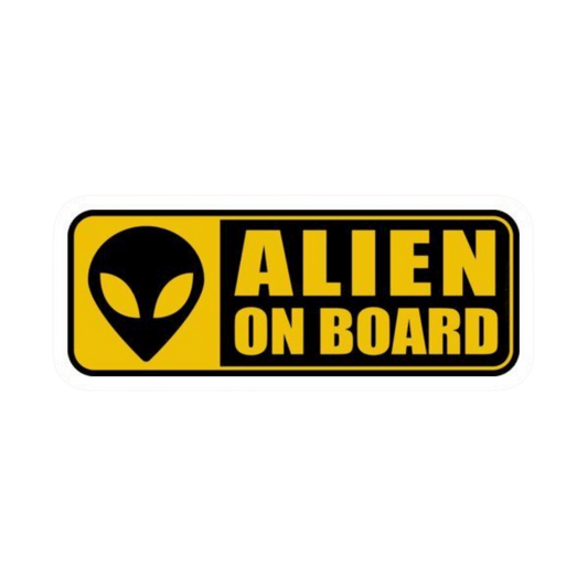 Alien On Board Yellow Warning Car Bumper Vinyl Sticker | Moto Sticker BD | Moto Sticker BD