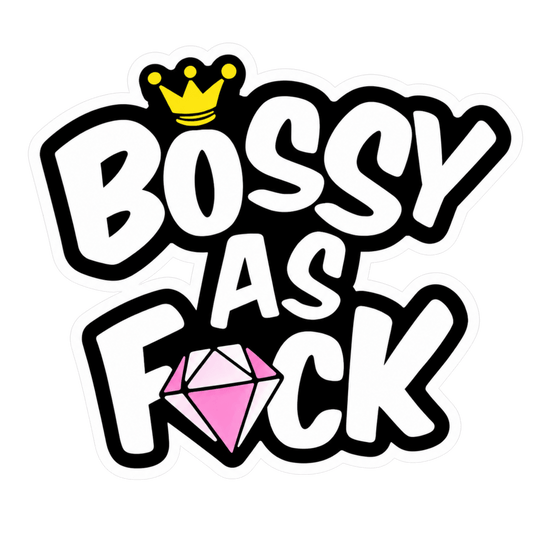 Bossy As Fck Crown Lady Biker Vinyl Sticker | Moto Sticker BD | Moto Sticker BD