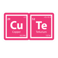 Cutie Periodic Table Lady Biker Vinyl Sticker | Moto Sticker BD | Moto Sticker BD