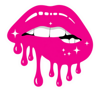 Dripping Pink Biting Lip Lady Biker Vinyl Sticker | Moto Sticker BD | Moto Sticker BD