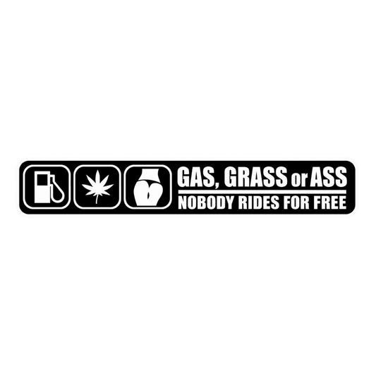 Gas Grass or Ass Funny Car Bumper Vinyl Sticker | Moto Sticker BD | Moto Sticker BD