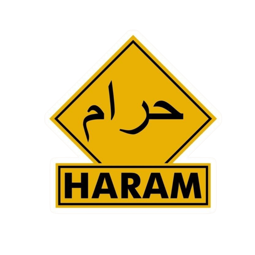 Haram English and Arabic ISLAMIC Vinyl Sticker | Moto Sticker BD | Moto Sticker BD