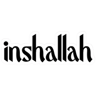 InshaAllah Black Text ISLAMIC Vinyl Sticker | Moto Sticker BD | Moto Sticker BD