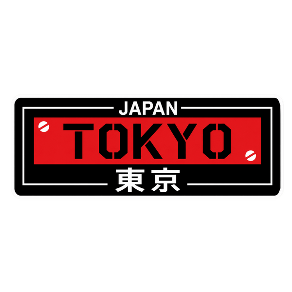 Japan Tokyo JDM License Plate Car Bumper Vinyl Sticker | Moto Sticker BD | Moto Sticker BD