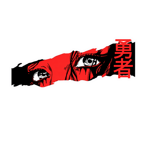 Japanese Anime Girl Eyes Kanji Graphic Car Bumper Vinyl Sticker | Moto Sticker BD | Moto Sticker BD