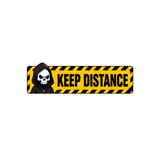 Keep Distance Grim Reaper Warning Car Bumper Vinyl Sticker | Moto Sticker BD | Moto Sticker BD