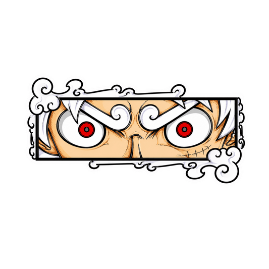Luffy Gear 5 Anime Eyes Graphic Car Bumper Vinyl Sticker | Moto Sticker BD | Moto Sticker BD