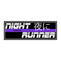 Night Runner Japanese Kanji JDM Banner Car Bumper Vinyl Sticker | Moto Sticker BD | Moto Sticker BD