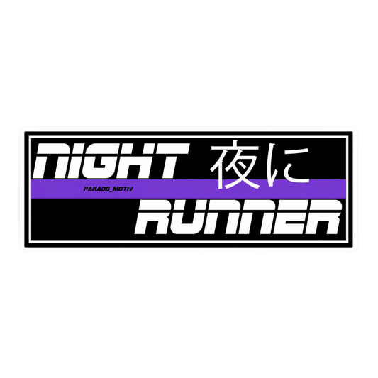 Night Runner Japanese Kanji JDM Banner Car Bumper Vinyl Sticker | Moto Sticker BD | Moto Sticker BD