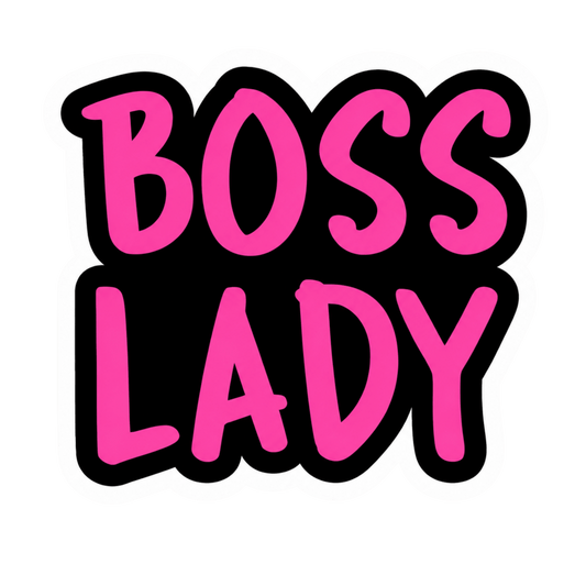 Pink Boss Lady Typography Lady Biker Vinyl Sticker | Moto Sticker BD | Moto Sticker BD