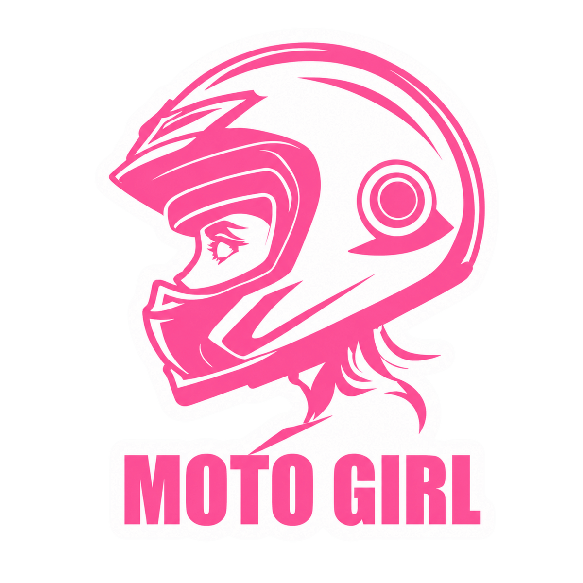 Pink Moto Girl Logo Lady Biker Vinyl Sticker | Moto Sticker BD | Moto Sticker BD
