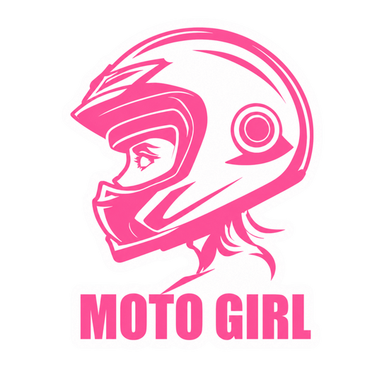Pink Moto Girl Logo Lady Biker Vinyl Sticker | Moto Sticker BD | Moto Sticker BD