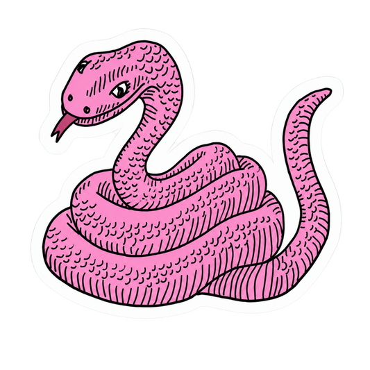 Pink Serpent Style Lady Biker Vinyl Sticker | Moto Sticker BD | Moto Sticker BD
