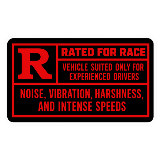 Rated For Race Movie Style Warning Car Bumper Vinyl Sticker | Moto Sticker BD | Moto Sticker BD