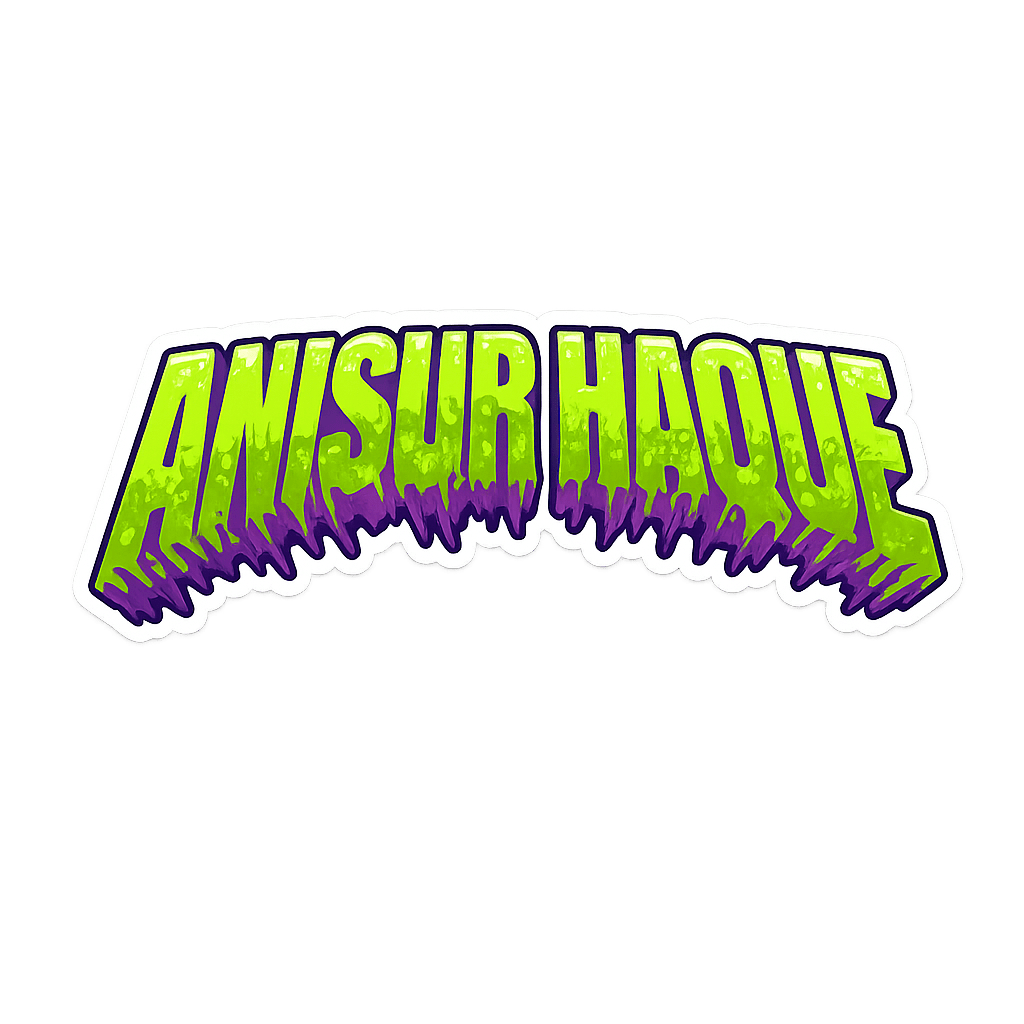 Slime Horror Name Sticker | Custom (2 Pcs) Premium Waterproof Vinyl Decal | Moto Sticker BD