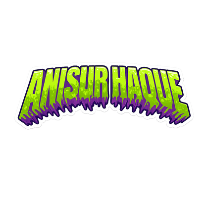 Slime Horror Name Sticker | Custom (2 Pcs) Premium Waterproof Vinyl Decal | Moto Sticker BD