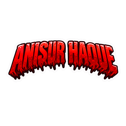 Slime Horror Name Sticker | Custom (2 Pcs) Premium Waterproof Vinyl Decal | Moto Sticker BD