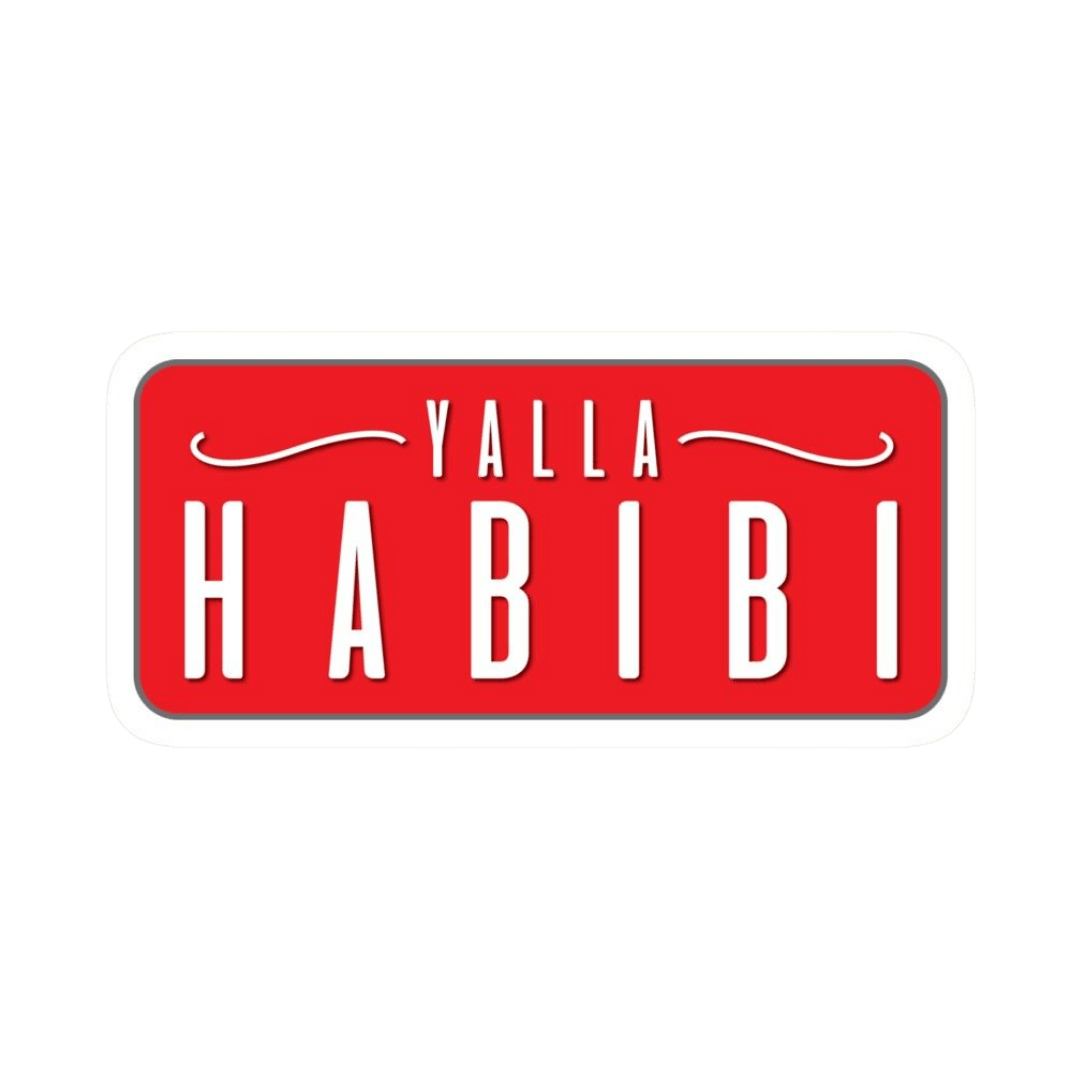 Yalla Habibi Typography Vinyl Sticker | Moto Sticker BD | Moto Sticker BD