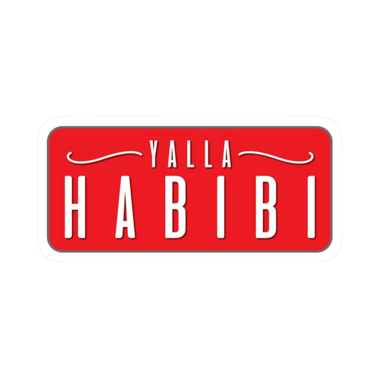 Yalla Habibi Typography Vinyl Sticker | Moto Sticker BD | Moto Sticker BD