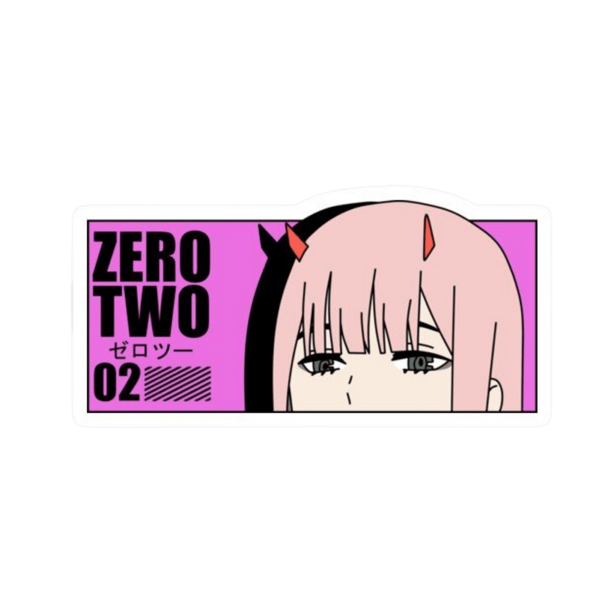 Zero Two 02 Anime Eye Peeker Car Bumper Vinyl Sticker | Moto Sticker BD | Moto Sticker BD