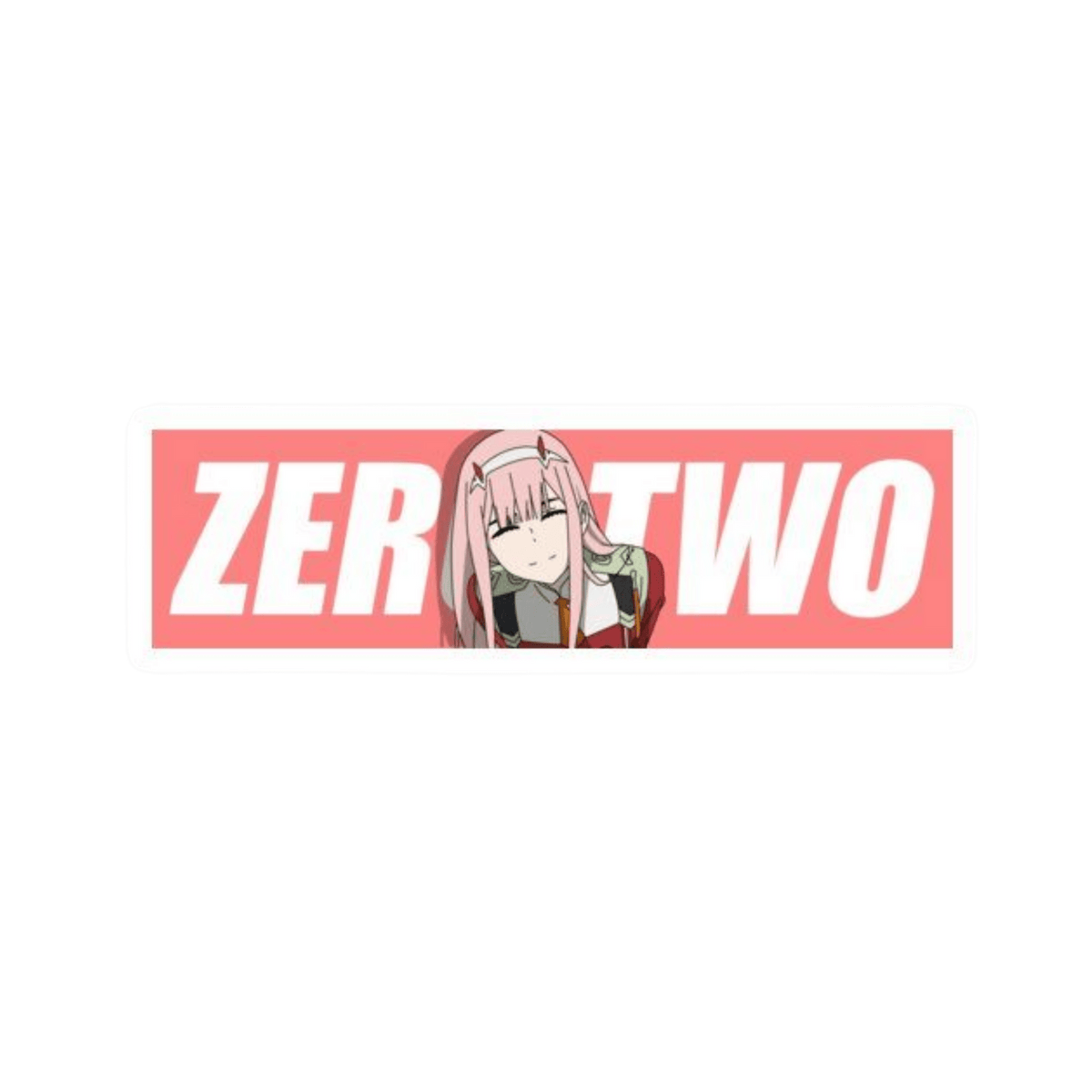 Zero Two Pink Banner Anime Car Bumper Vinyl Sticker | Moto Sticker BD | Moto Sticker BD